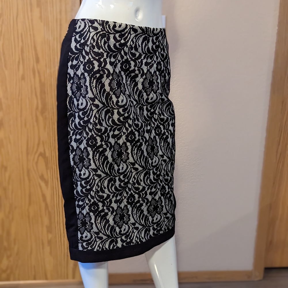 Black With Lace Overlay Skirt Size 6